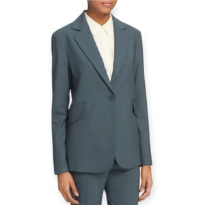 Theory Brixmill Betoken Virgin Wool Single Breasted Blazer Suit Jacket Blue 0